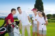 Golf course people group young players team