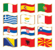 Wavy gold frame flags - Southern Europe