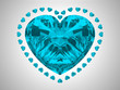 Large blue heart cut diamond