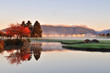 autumn morning in golf course autumn morning in golf course
