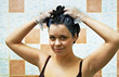 woman dyeing hairs