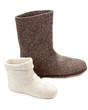 Pair light and dark big woolly lock footwear