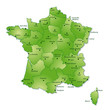 carte villes de France et régions de France