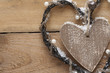 Wooden heart with perls
