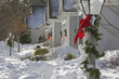 Suburb homes at Christmas in the snow