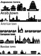 Detailed vector skylines of different towns