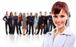businesswoman and his team