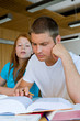 Pensive Student in Classroom