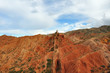 Startling, like chine of a prehistoric monster the Skazka canyon Startling, like chine of a prehistoric monster the Skazka canyon