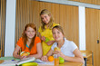 School students having lunch