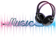neon pulsing music headphones