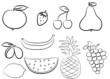 Fruit and berries silhouettes