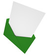 Illustration: Green envelope with a letter Green envelope with a letter