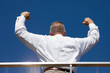 Back of a successful businessman