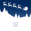 Xmas Card Christmas Sleigh Silent Night Blue