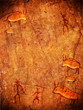 Images : prehistoric cave paint with hunters and animals