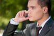 business man talk by mobile phone. Student