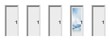 High resolution conceptual 3d doors in a row