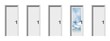 High resolution conceptual 3d doors in a row