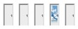 High resolution conceptual 3d doors in a row