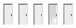 High resolution conceptual 3d doors in a row with