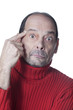 homme âgé grands yeux idiot