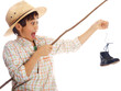 child fished a shoe