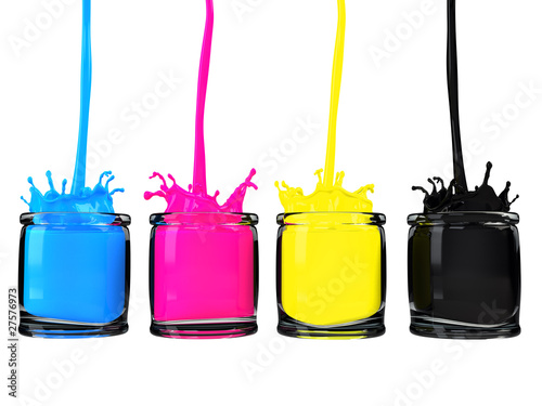cmyk farb gläser isoliert
