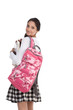 College student young Indian woman with backpack