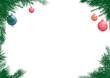 Weihnachtsrahmen mit Kugeln