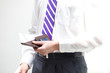 Businessman counting money