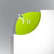 Corner on paper with bio sign.
