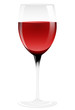 Verre de vin à pied sur fond blanc.