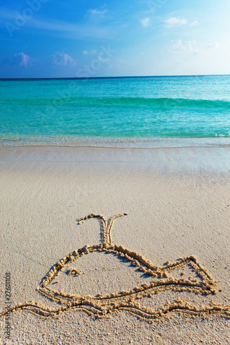 Photo: a picture on sand- whale a picture on sand- whale
