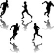 silhouette of runners - vector