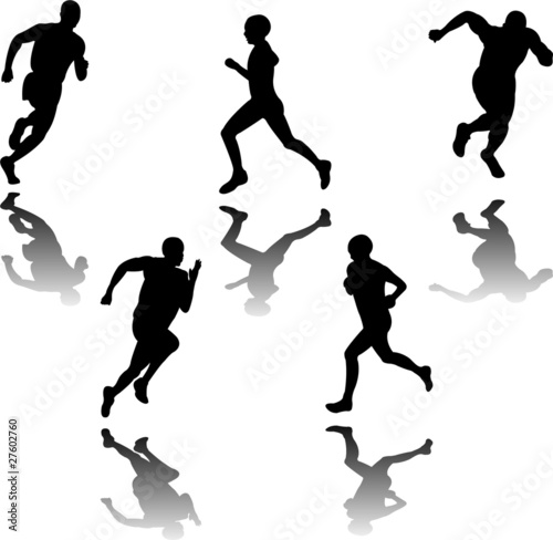 Vector: silhouette of runners - vector silhouette of runners - vector