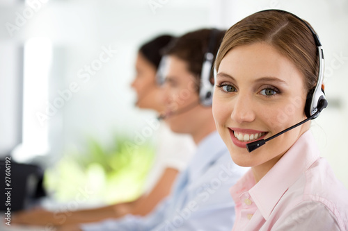 Foto: At a call center At a call center