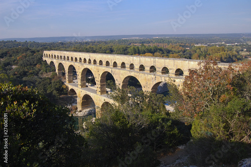 Photo: Pont du Gard Roman Aquaduct near Avignon in France Pont du Gard Roman Aquaduct near Avignon in France