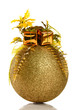 Gold Christmas ornament isolated on white background Gold Christmas ornament isolated on white background