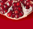 Garnet on a red background Garnet on a red background
