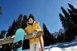Snowboarder girl - looking up