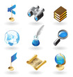 Isometric-style icons for geography