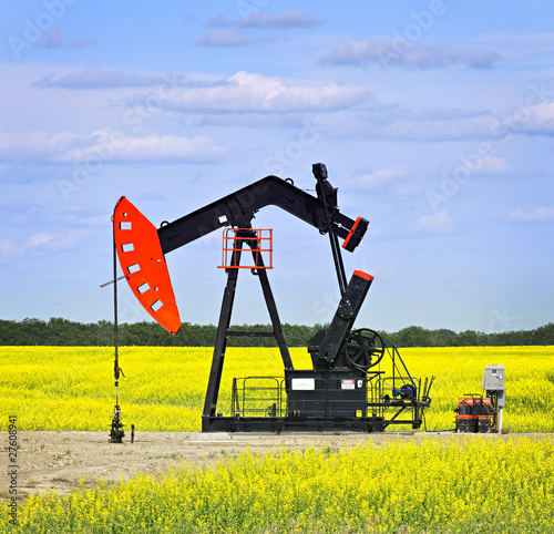 Photo: Nodding oil pump in prairies Nodding oil pump in prairies