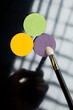 a 3 eye shadow and one eye shadow brush composition
