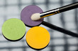 a 3 eye shadow and one eye shadow brush composition