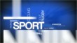 Sport headlines text tag cloud blue background animation