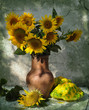 bouquet of sunflowers and patisson