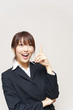 a portrait of young business woman