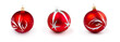 red christmas boubles or balls isolated collection