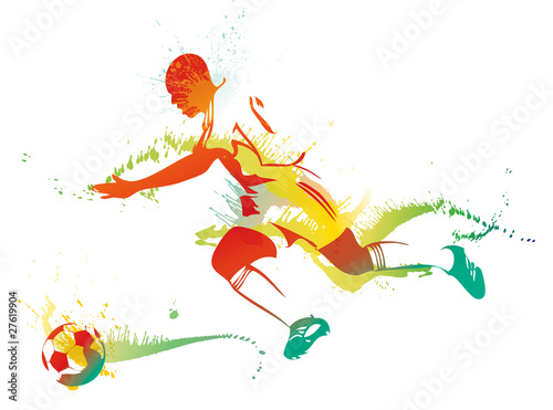 Vector: Young man playing soccer Young man playing soccer